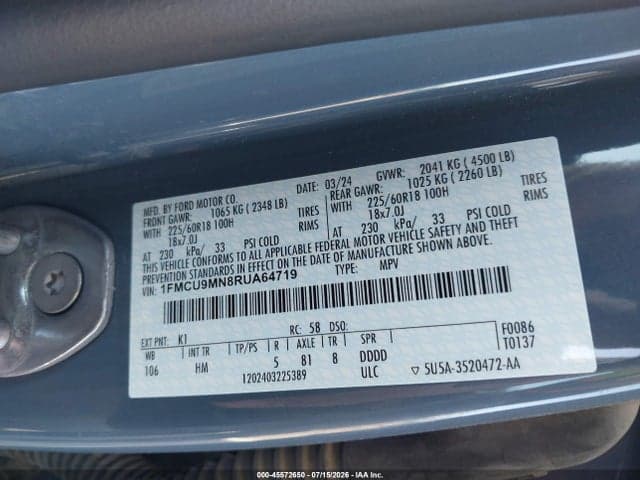 2024 FORD ESCAPE ST-LINE 9
