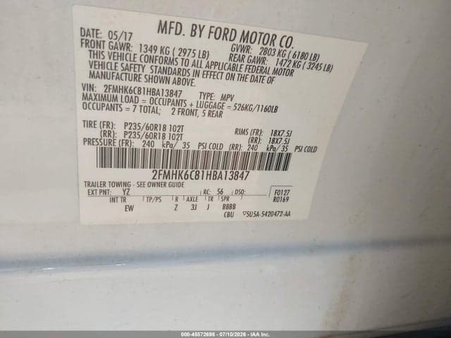 2017 FORD FLEX SEL 9