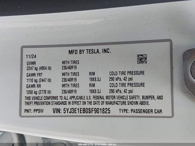 2025 TESLA MODEL 3 LONG RANGE ALL-WHEEL DRIVE 9