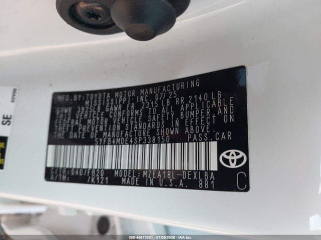 2025 TOYOTA COROLLA LE 9