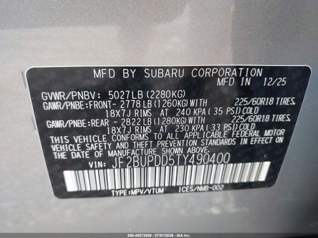 2026 SUBARU OUTBACK LIMITED 9