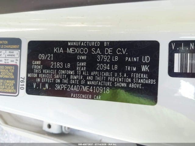 2021 KIA FORTE LXS 9