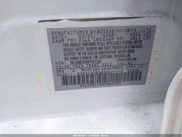2021 NISSAN SENTRA SV XTRONIC CVT 9