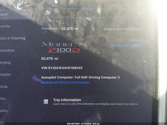 2017 TESLA MODEL S 100D/60D/75D/90D/P100D 7