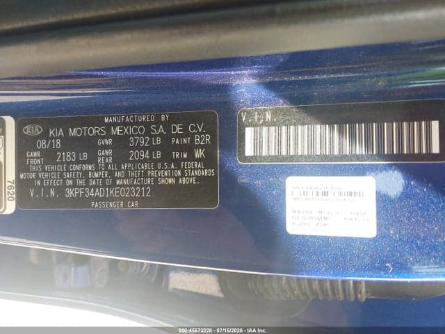 2019 KIA FORTE S 9