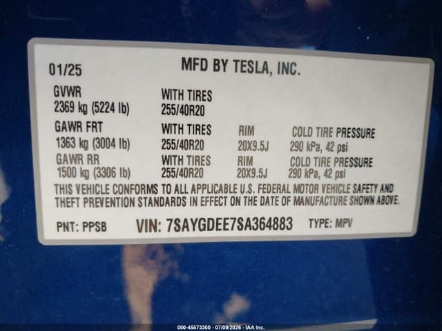 2025 TESLA MODEL Y LONG RANGE DUAL MOTOR ALL-WHEEL DRIVE 9