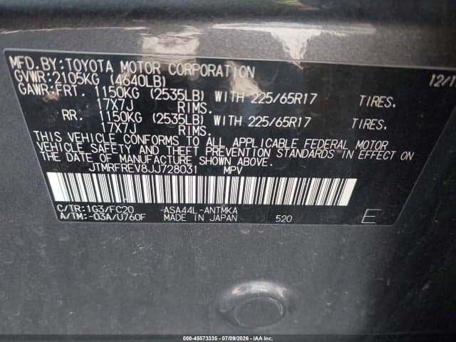 2018 TOYOTA RAV4 XLE 9