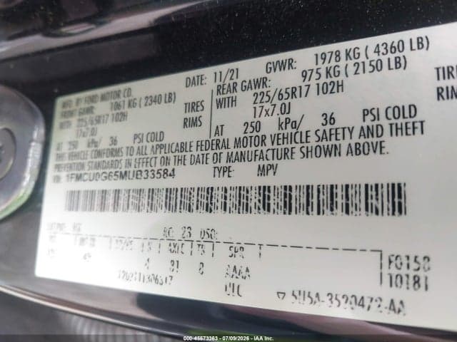 2021 FORD ESCAPE SE 9