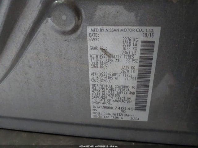 2017 NISSAN ROGUE S 9