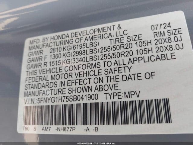 2025 HONDA PILOT TOURING 9