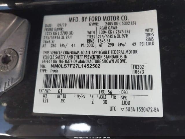 2020 FORD TRANSIT CONNECT XLT 9