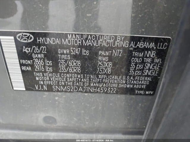 2022 HYUNDAI SANTA FE SEL 9
