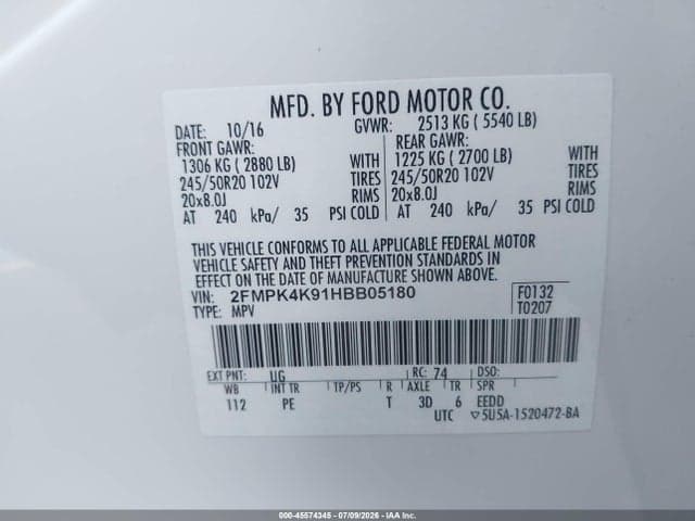 2017 FORD EDGE TITANIUM 9