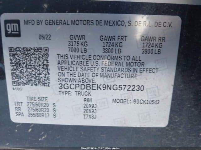 2022 CHEVROLET SILVERADO 1500 4WD SHORT BED CUSTOM 9