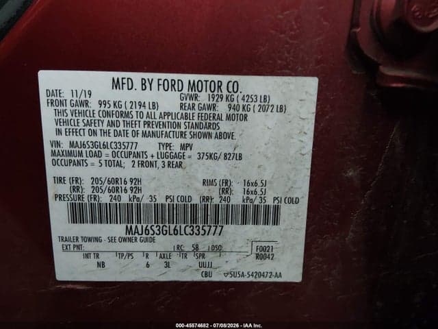 2020 FORD ECOSPORT SE 9