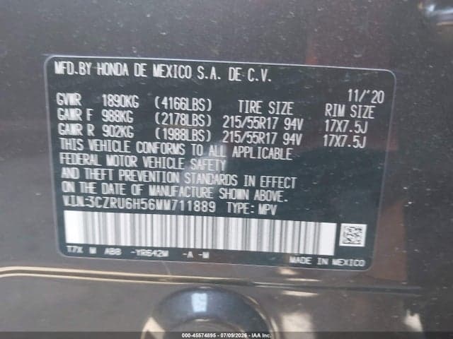 2021 HONDA HR-V AWD EX 9