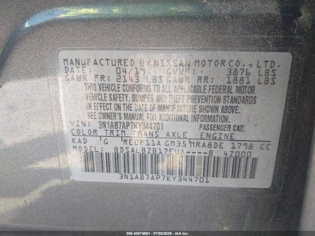 2019 NISSAN SENTRA S 9