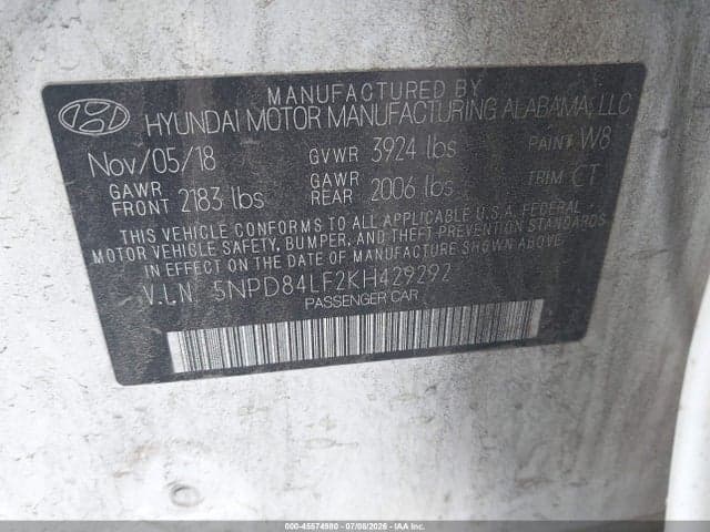 2019 HYUNDAI ELANTRA LIMITED 9
