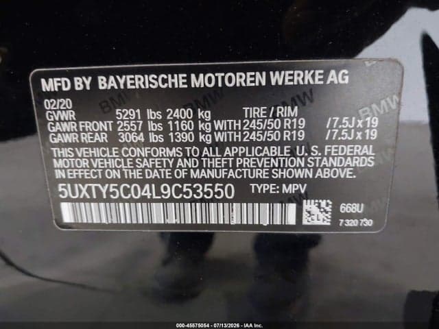2020 BMW X3 XDRIVE30I 9