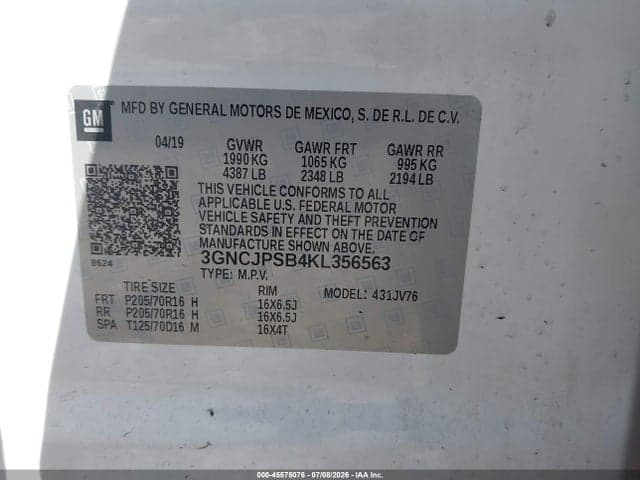 2019 CHEVROLET TRAX LT 9