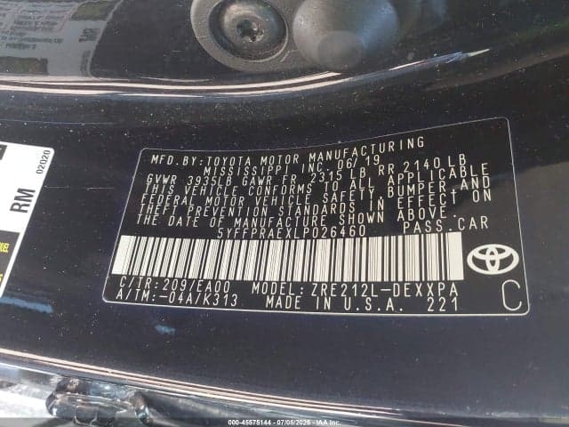 2020 TOYOTA COROLLA XLE 9