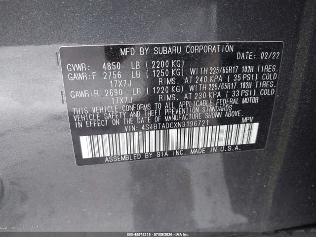 2022 SUBARU OUTBACK PREMIUM 10