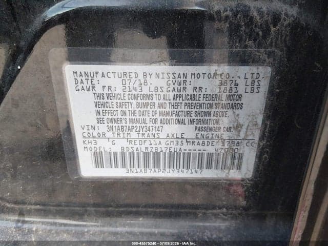 2018 NISSAN SENTRA SR 9