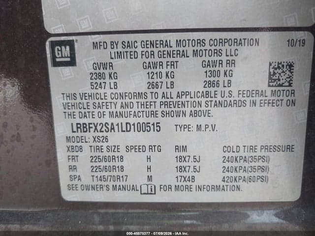 2020 BUICK ENVISION AWD ESSENCE 9