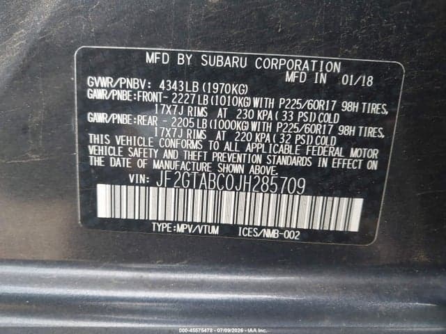 2018 SUBARU CROSSTREK 2.0I PREMIUM 9