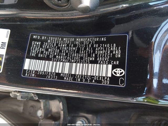 2021 TOYOTA COROLLA LE 9