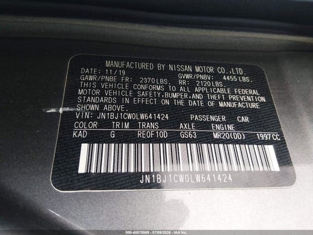 2020 NISSAN ROGUE SPORT SL AWD XTRONIC CVT 9