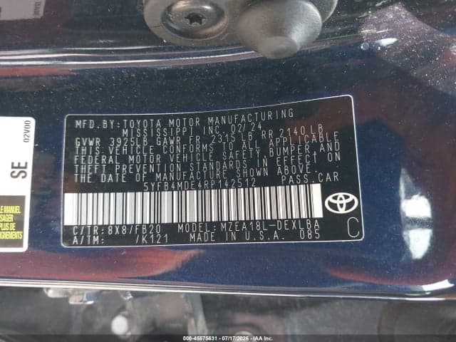 2024 TOYOTA COROLLA LE 9