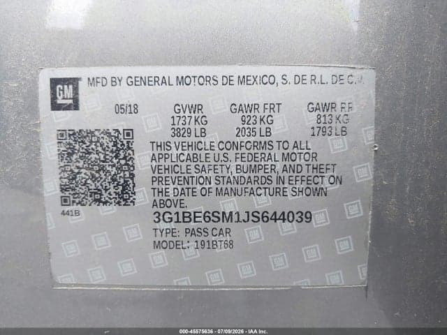 2018 CHEVROLET CRUZE LT AUTO 9