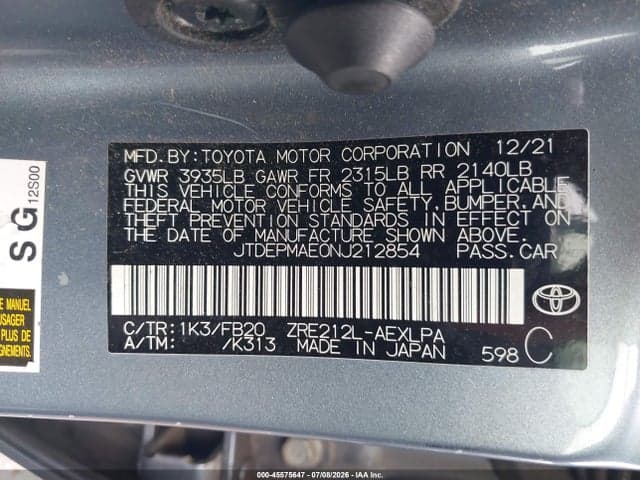 2022 TOYOTA COROLLA LE 9