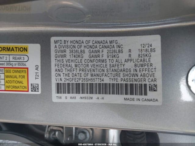 2025 HONDA CIVIC LX 9