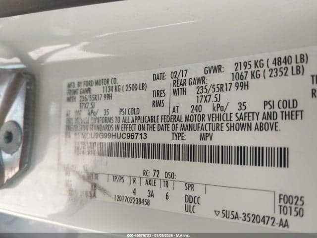 2017 FORD ESCAPE SE 9