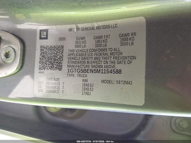 2021 GMC CANYON 2WD SHORT BOX ELEVATION STANDARD 9