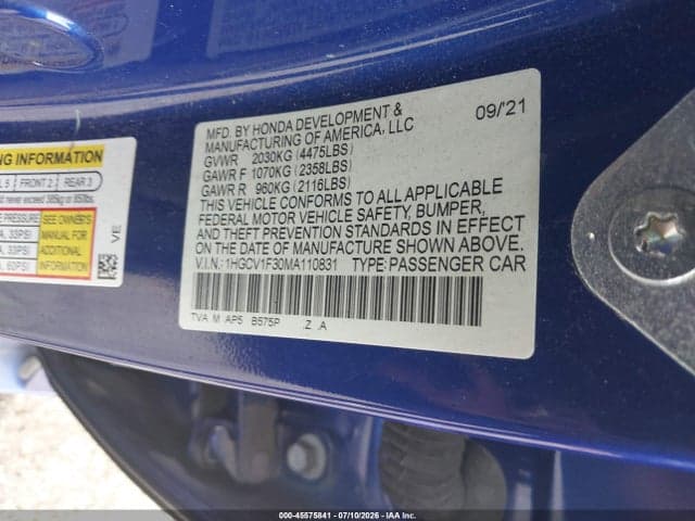 2021 HONDA ACCORD SPORT 9