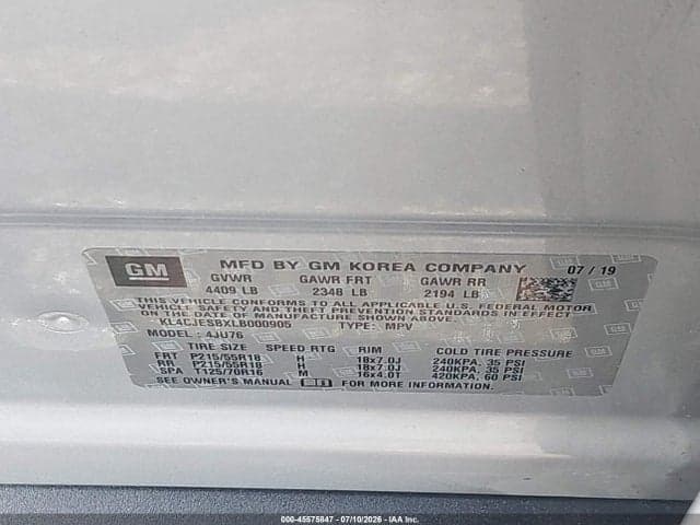 2020 BUICK ENCORE AWD PREFERRED 9