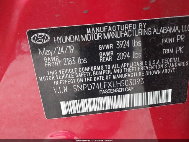 2020 HYUNDAI ELANTRA SE 9