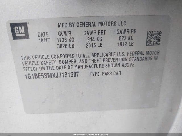 2018 CHEVROLET CRUZE LT AUTO 9