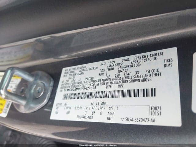 2024 FORD ESCAPE ST-LINE 9