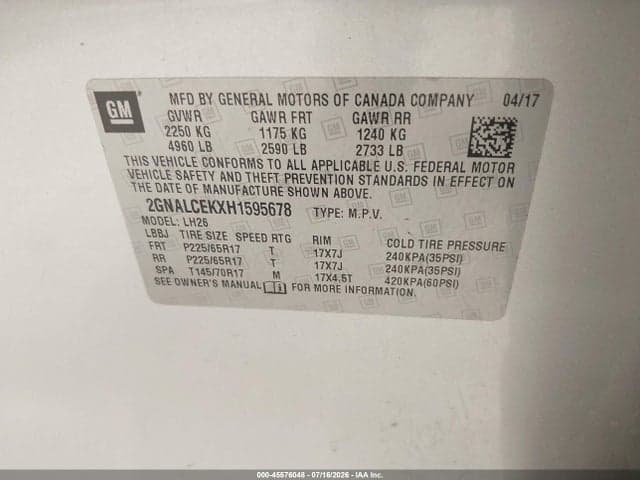 2017 CHEVROLET EQUINOX LT 9