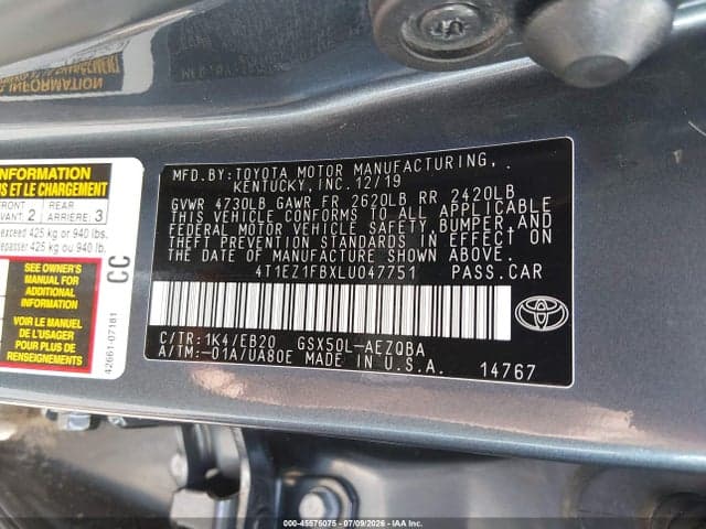 2020 TOYOTA AVALON XSE 9
