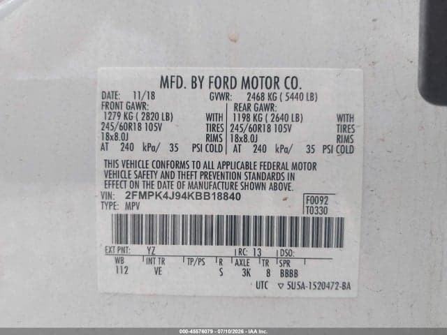 2019 FORD EDGE SEL 9