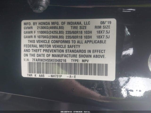 2019 HONDA CR-V EX 10