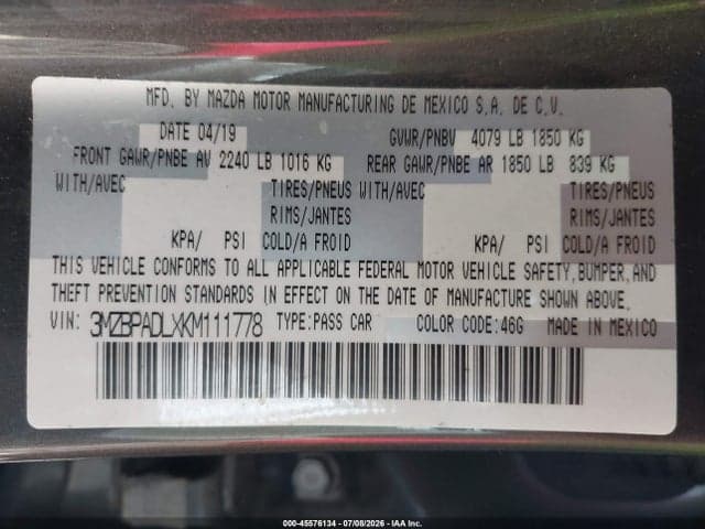 2019 MAZDA MAZDA3 PREFERRED PACKAGE 9