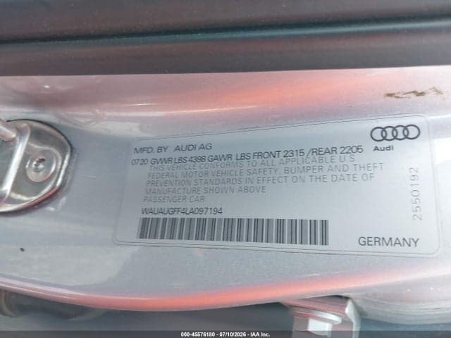 2020 AUDI A3 PREMIUM 40 TFSI FRONT-WHEEL DRIVE S TRONIC 9