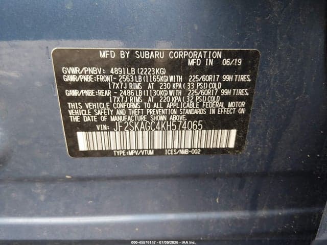 2019 SUBARU FORESTER PREMIUM 9