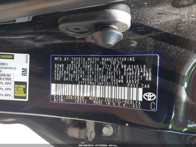 2022 TOYOTA COROLLA LE 9